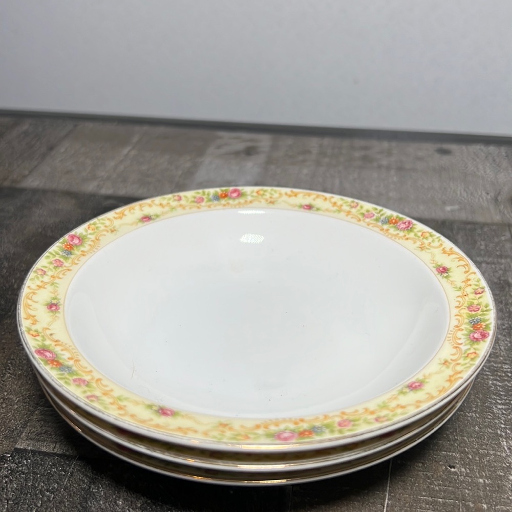 Vtg 30's Meito China The Windsor 22k Gold Trim Fruit or Dessert Bowls Set 3